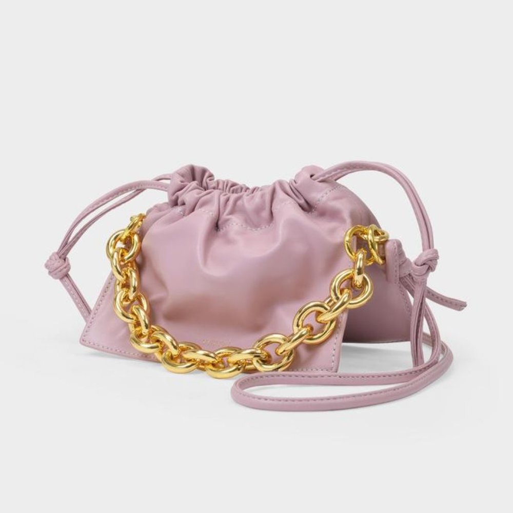 Yuzefi Bom Leather Mini Chain Shoulder Bag, Iris